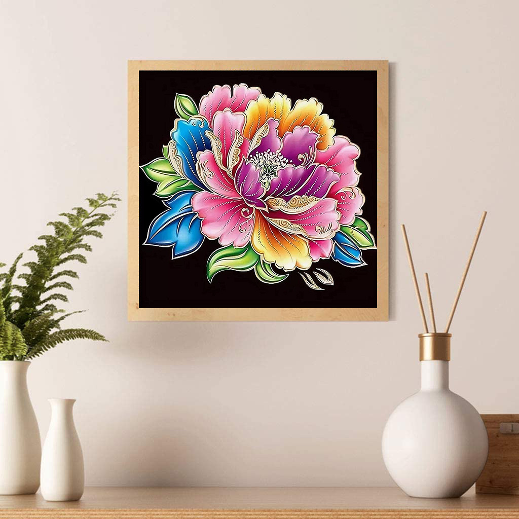 5d Diy Diamond Painting Beautiful Flowers Of Various Colors - Temu