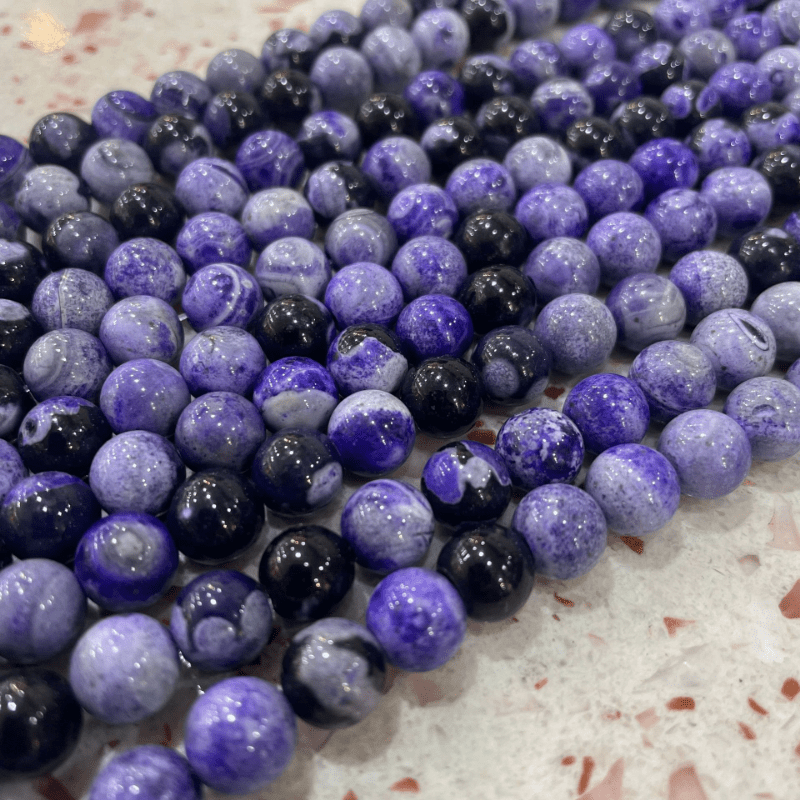 Natural Stone Dark Purple Sugilite Jades Round Loose Beads For