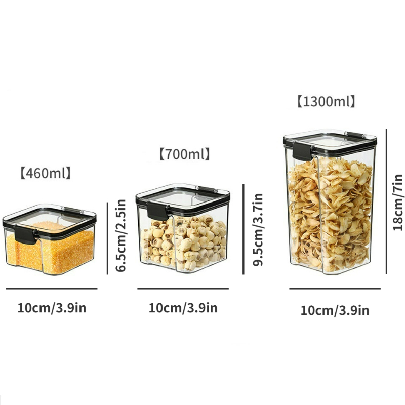 Airtight Clear Storage Container With Lid, Vacuum Storage Airtight Jar,  Kitchen Pantry Stackable Storage Organizer, For Cereal, Rice, Pasta, Tea,  Nuts And Coffee Beans, Plastic Food Preservation Tank, Home Kitchen  Supplies 