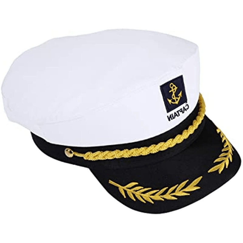 Satinior White Sailor Hats Navy Captain Hats Yacht Hat For Teens And Adults  Cost