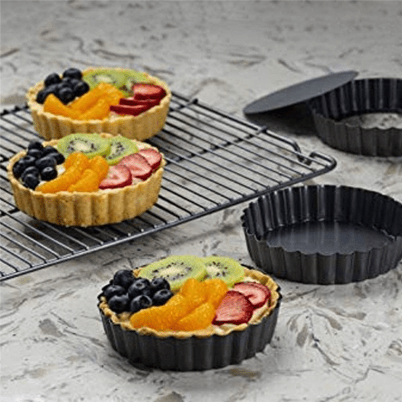 9 Pezzi Mini Teglie Crostata Fondo Rimovibile Teglia Rotonda