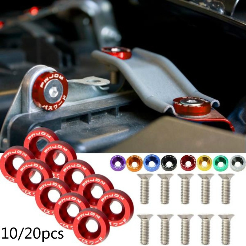 

10 Or 20pcs Aluminum M6 X 20 Car Styling Modification Fender Washer License Plate Bolts Car Decoration
