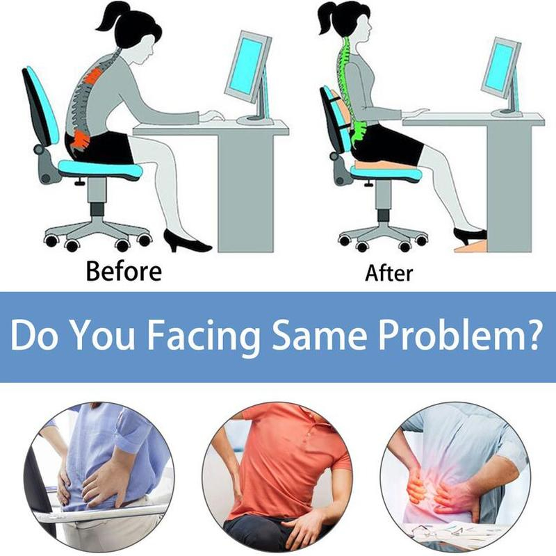 Relieve Back Pain & Improve Posture With Bamboo Fiber Memory Foam Waist  Support Cushion Set For Home & Office Chairs - Temu