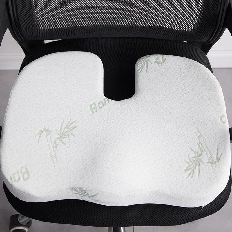 Relieve Back Pain & Improve Posture With Bamboo Fiber Memory Foam Waist  Support Cushion Set For Home & Office Chairs - Temu