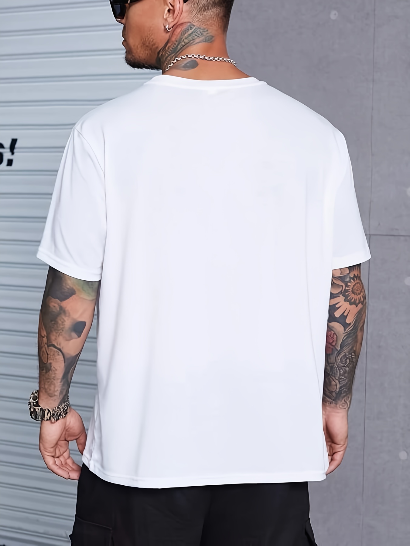 boston print short sleeve t shirts for men plus size stretchy graphic tees for summer casual daily style details 6