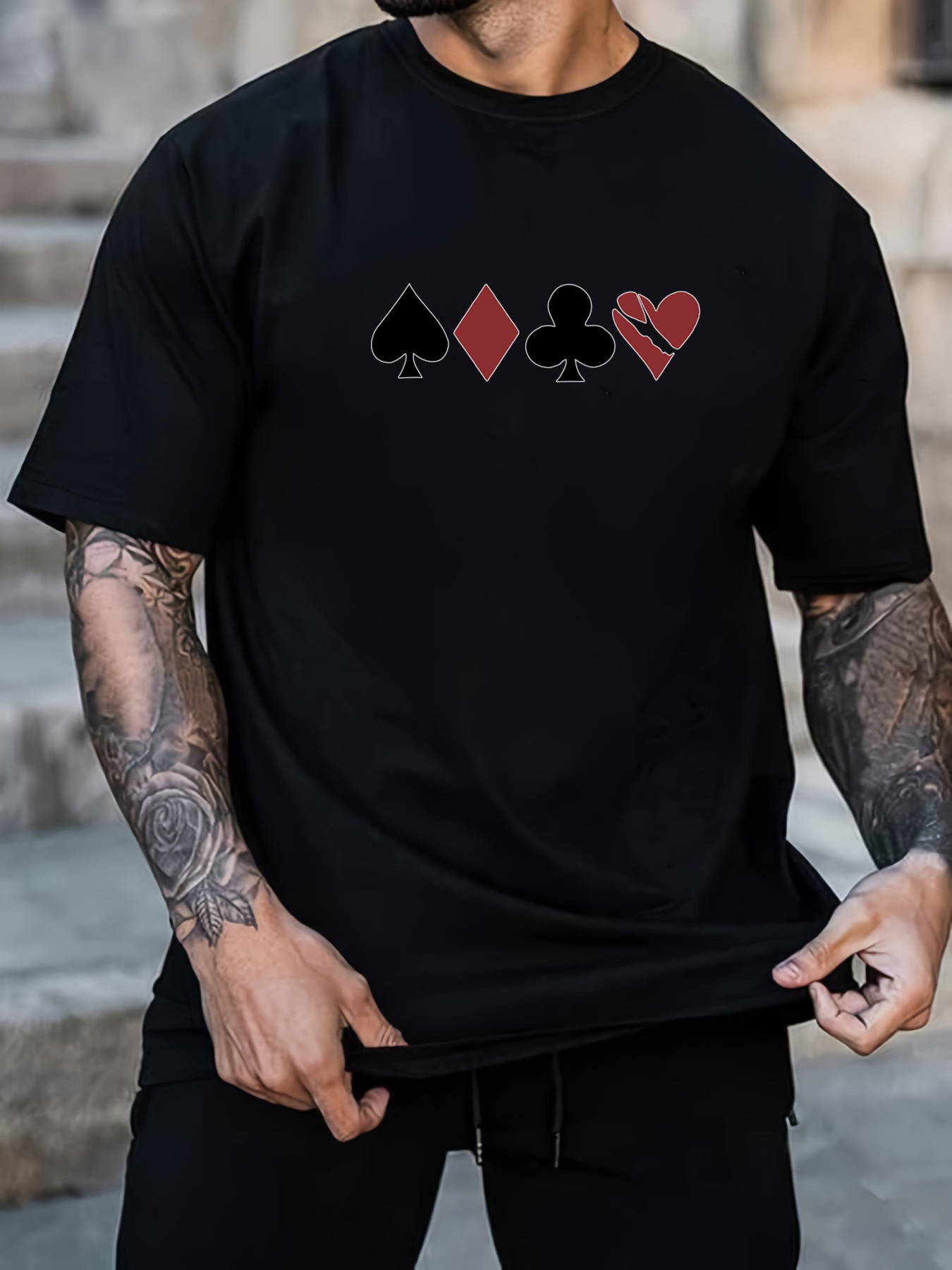 Camiseta Personalizada Estilo Callejero Hombres Elementos - Temu