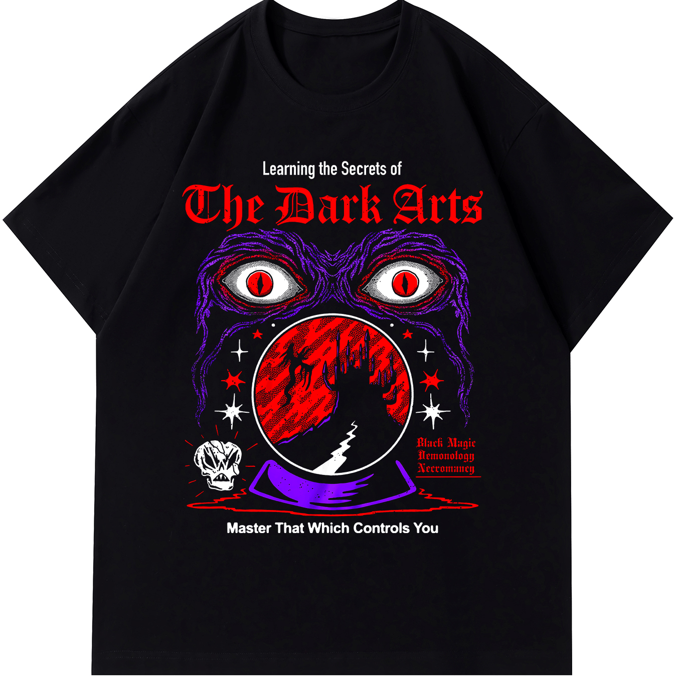 

Tees For Men, 'the Dark Arts' Print T Shirt, Casual Short Sleeve Tshirt For Summer Spring Fall, Tops As Gifts
