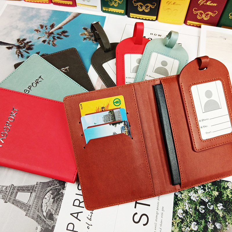 1pc ID-Kartenhülle, PU-Leder-Reise-Business-Passport-Cover-Tasche