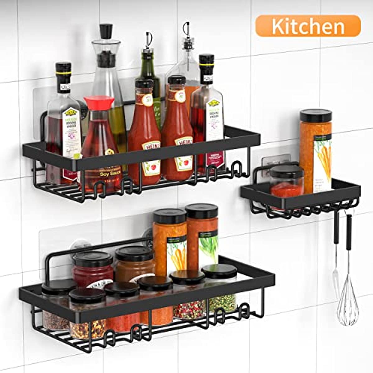 Shower Caddy Bathroom Organizer, Self Adhesive Shower Shelves With Soap  Holder, Spice Storage Rack, Wall Mount Bathroom Shelf Storage, Bathroom  Essential Accessories, Kitchen Accessaries - Temu United Arab Emirates