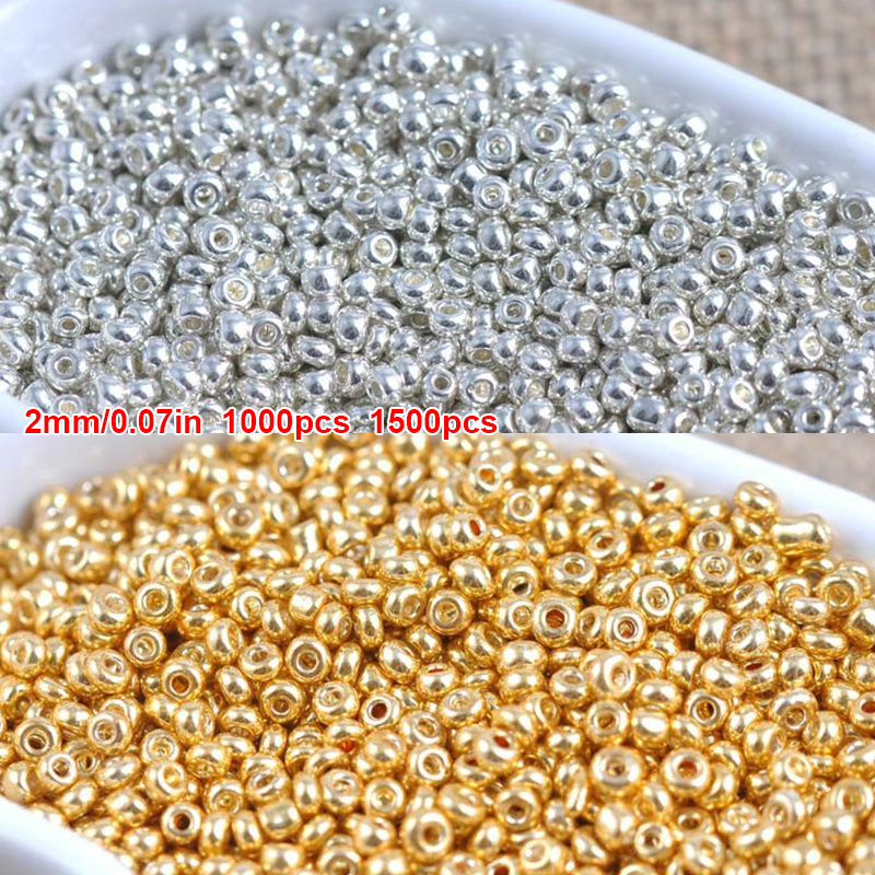 

1000/1500pcs 2mm Baking Varnish Effect Czech Glass Seed Beads, Diy Hand-sewn Clothing Accessories, For Chain Beads Jewelry Making