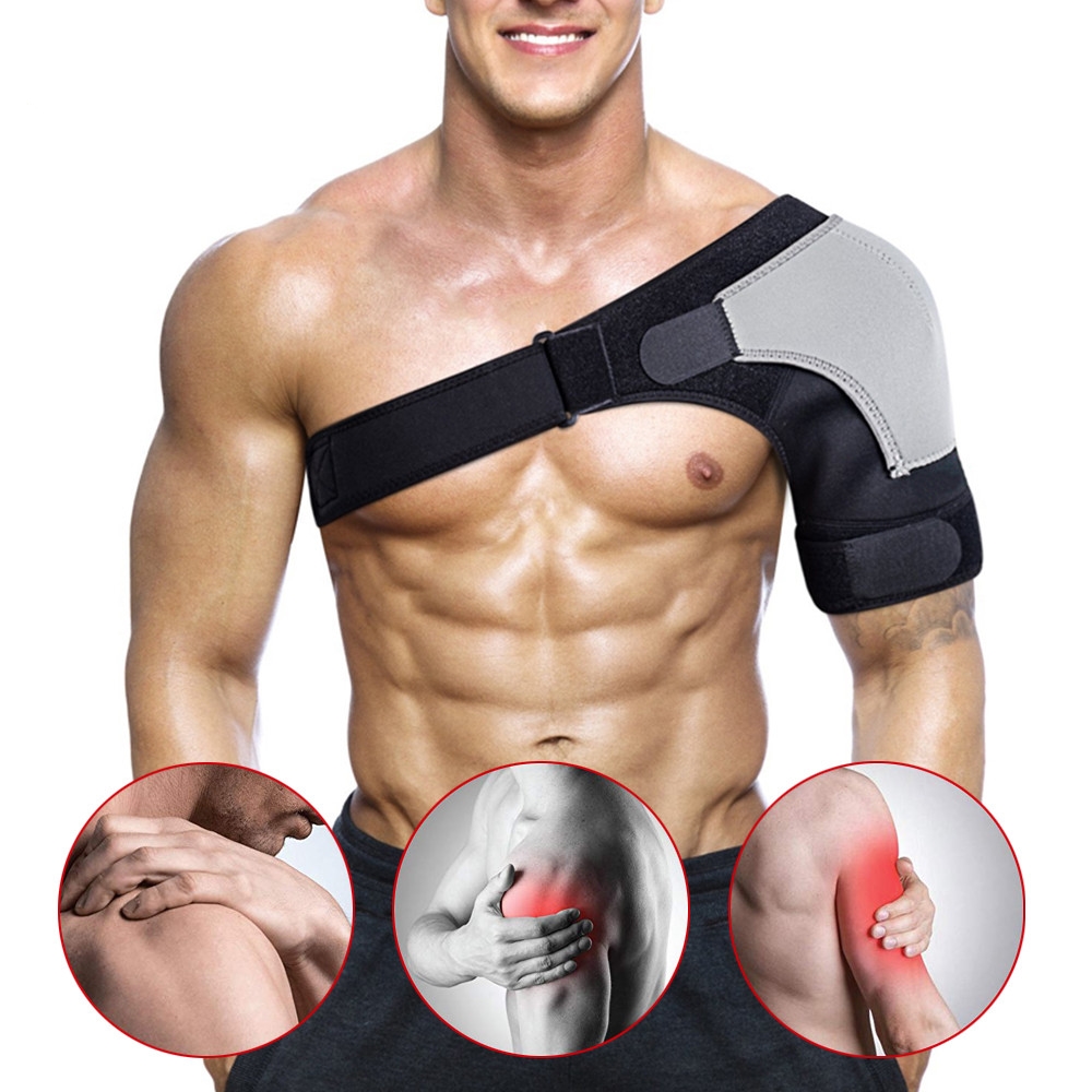 Shoulder Brace, for Men and Women, Shoulder Stability Support Brace,  Adjustable Fit Sleeve Wrap, Relief for Shoulder Injuries and Tendonitis,  One Size