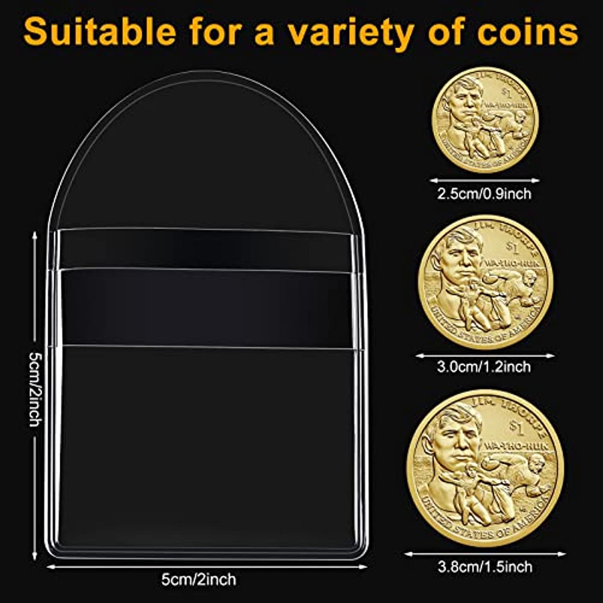 Boîte de Rangement de Pièce de Monnaie, 100 Pieces Récipient en Plastique  pour Capsules à Monnaie