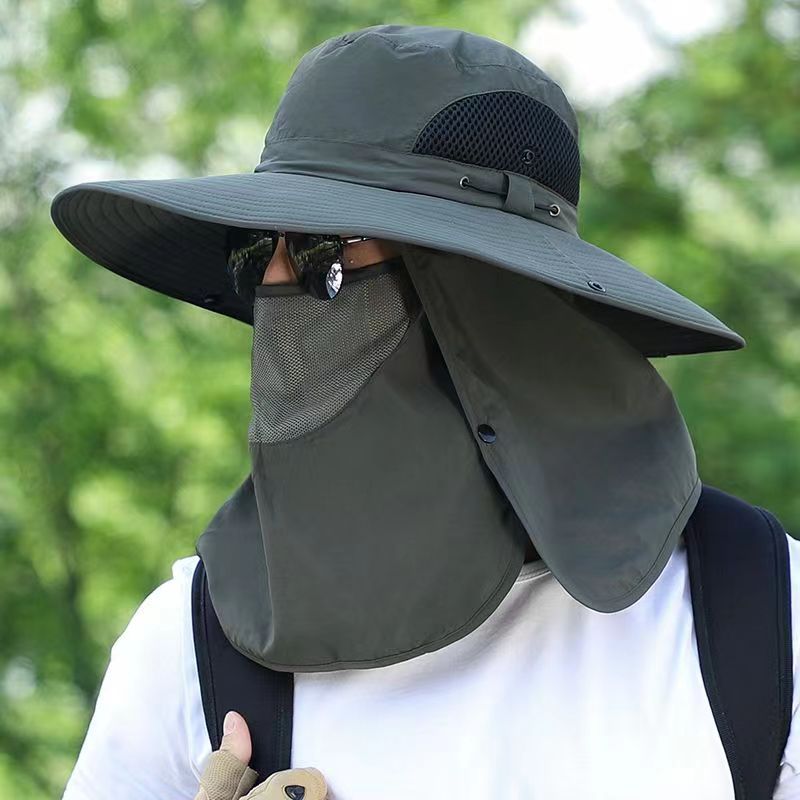 Black Elegant Breathable Hat, Men's Sunscreen Sunshade Outdoor Sports Hiking Fishing Hat for Men,Temu