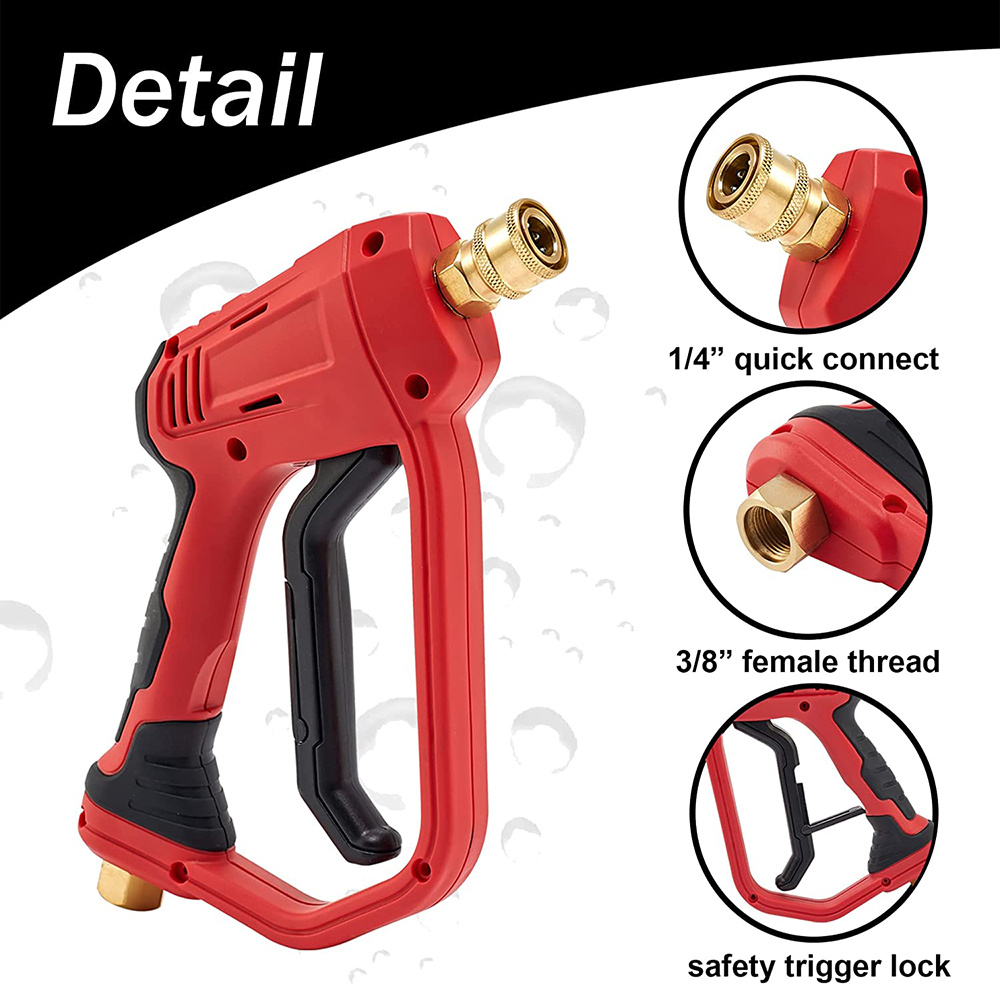 Pressure Washer Gun 4000PSI Car Power Washer Gun with 1/4 Quick  Connector+5 Nozzles for Car Pressure Power Washers 