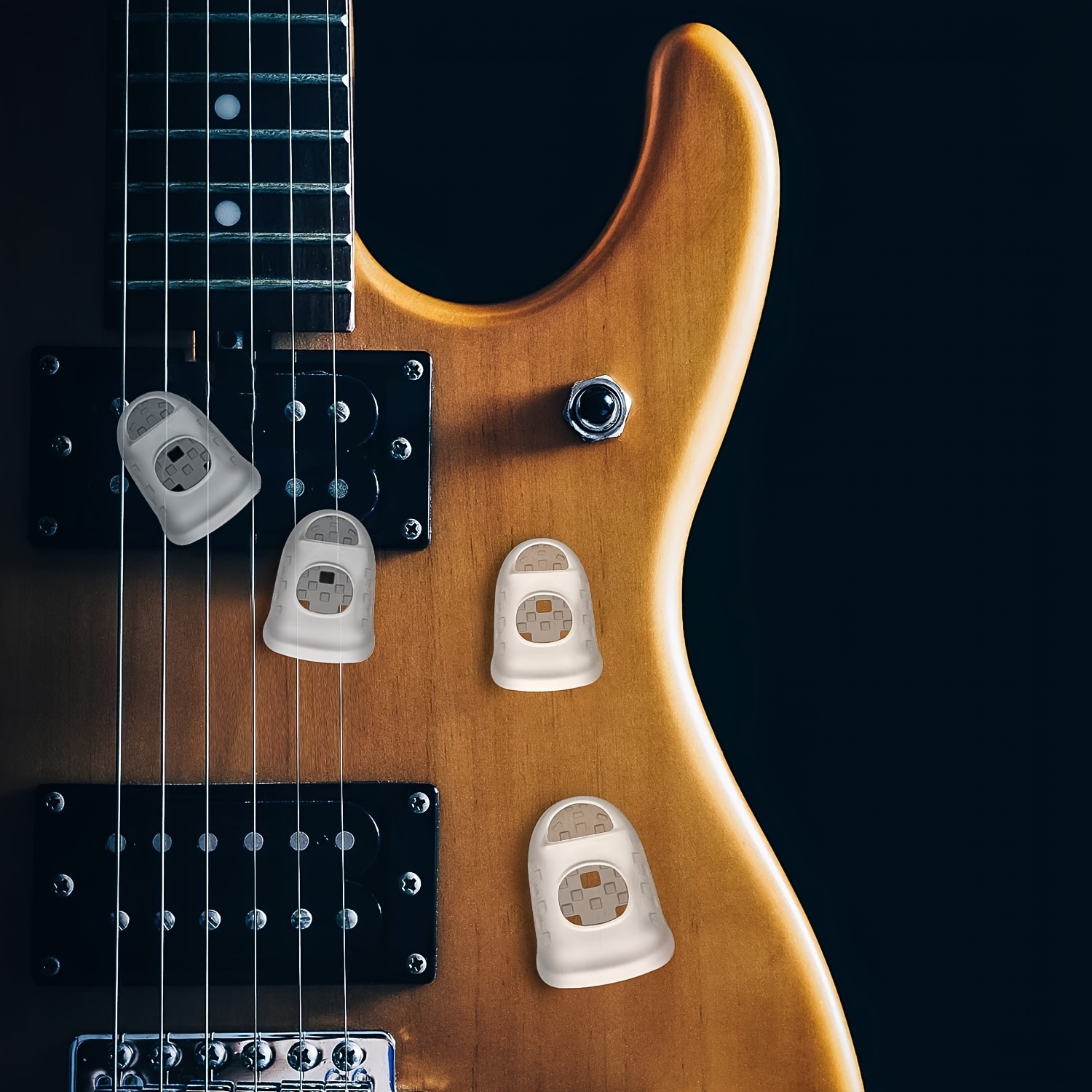 30 Pcs Protège Doigt Guitare, Protecteurs de Bout du Doigt de Guitare,  Silicone Doigt Protection Guitare, Idéal pour Déclencher les Doigts,  Arthrite