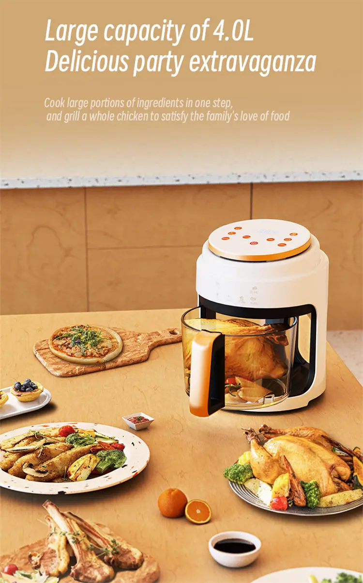 air fryer 110v visual air fryer 4l capacity smart oil free electric fryer led touchscreen deep fryer without oil automatic household 360 baking fit for 1 4 family can bake french fries bread shr details 2