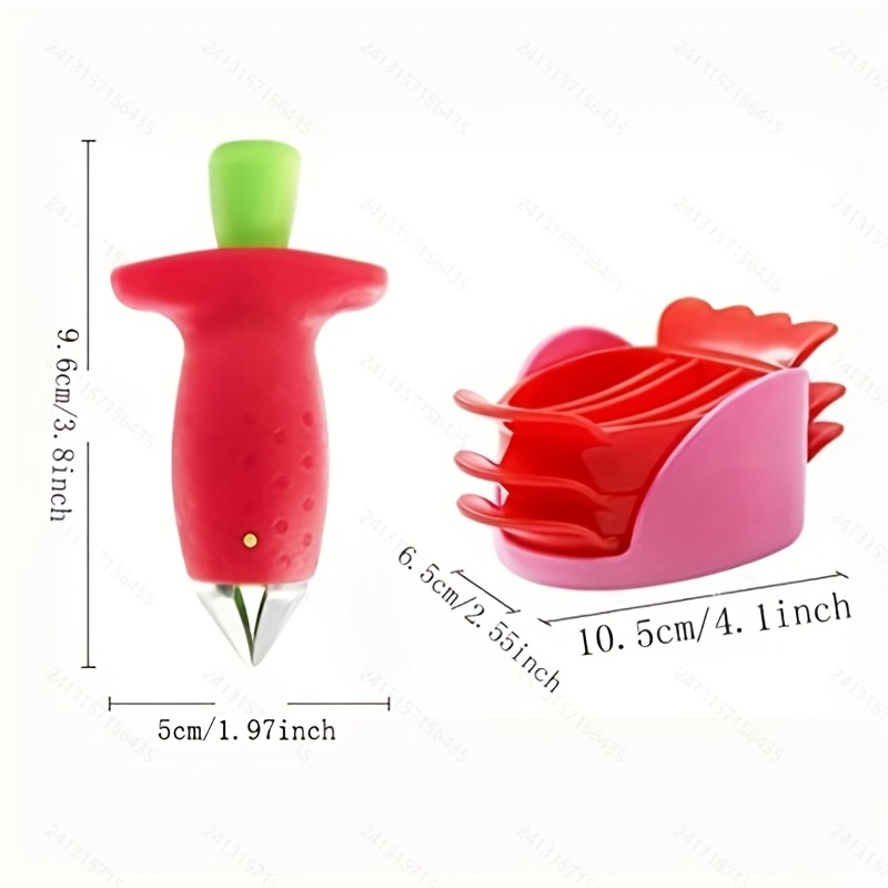 Red Strawberry Slicer Creative Strawberry Huller Stem - Temu