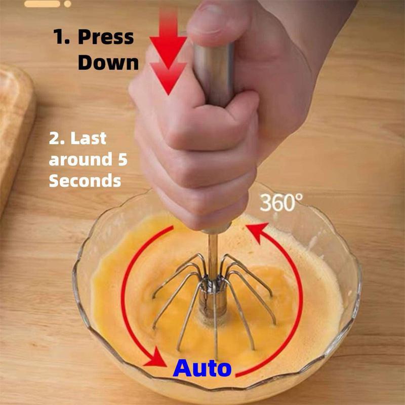 1pc Easy-to-use Handheld Mixer For Cream, Eggs, Etc - Perfect For Baking  And Cooking, Press And Rotate Manual Egg Beater