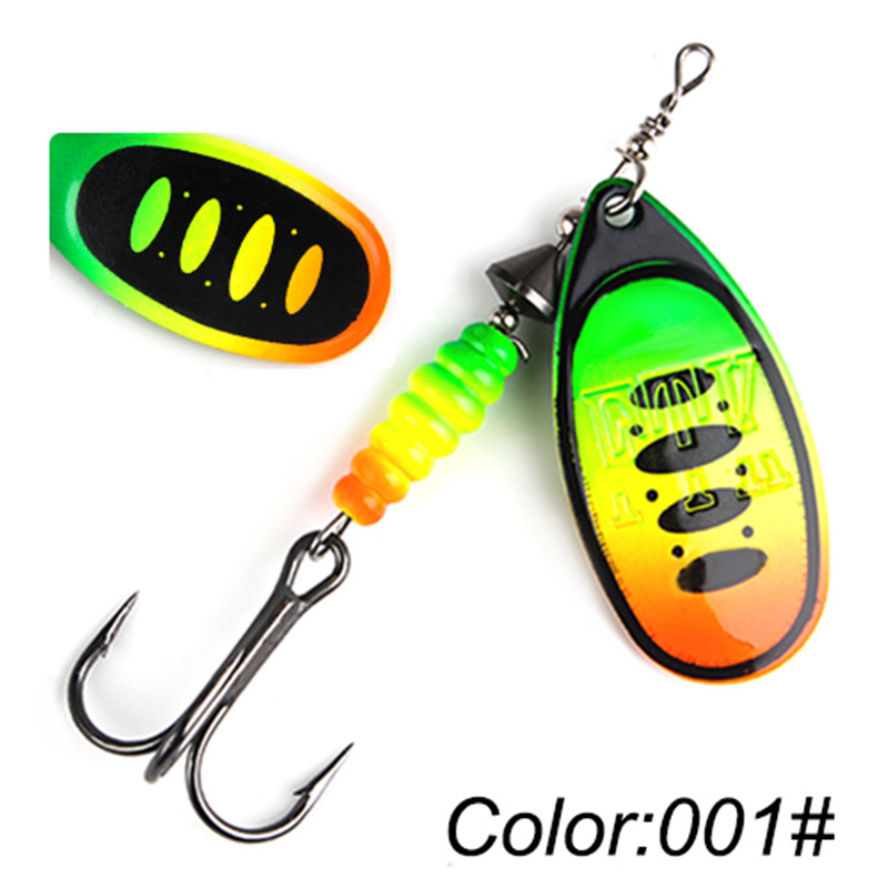 6pcs Spoons Hard Fishing Lures Treble Hooks Salmon Bass Metal Fishing Lure  Baits