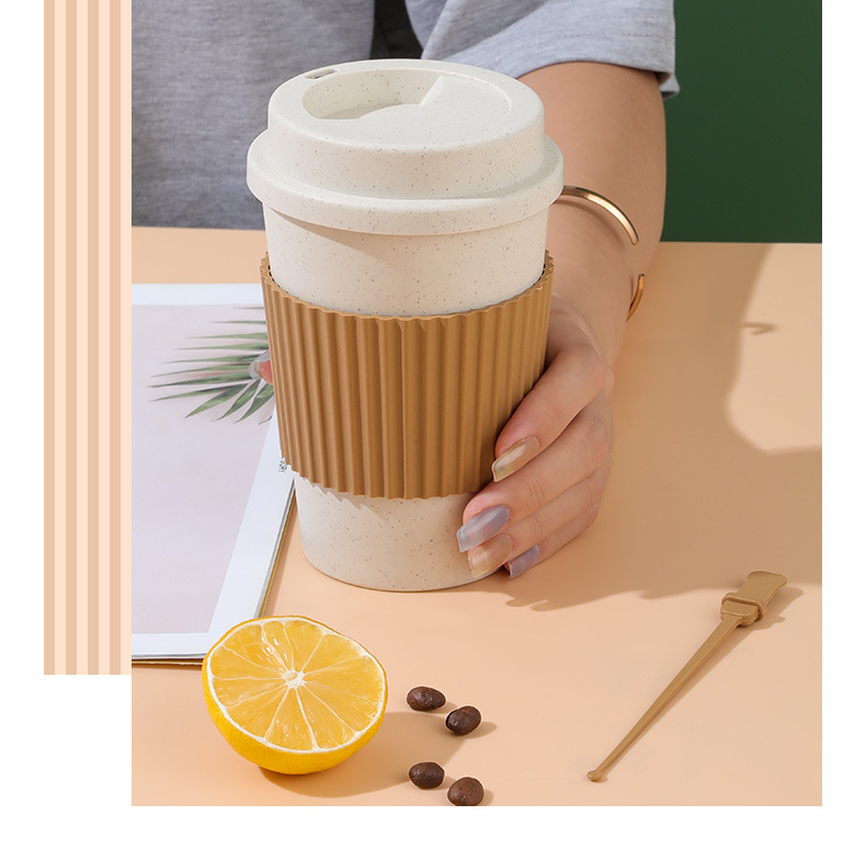 Wheat Straw Coffee Mug - Leakproof, Anti-slip & Dust-proof Lid - Perfect  For Outdoor & Office Use! - Temu