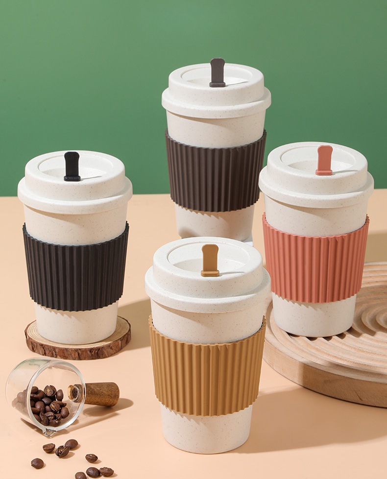 Wheat Straw Coffee Mug - Leakproof, Anti-slip & Dust-proof Lid - Perfect  For Outdoor & Office Use! - Temu