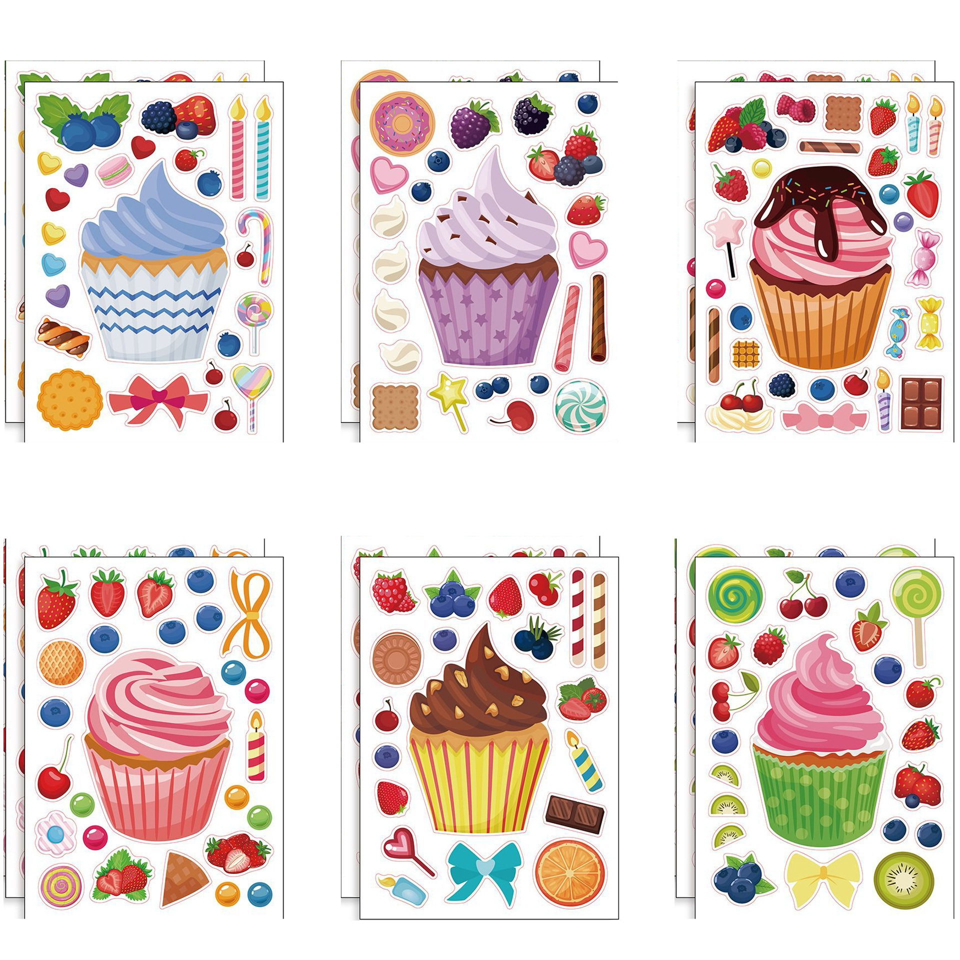 Fruit flavored Ice Cream Puzzle Stickers Cartoon Diy Journal