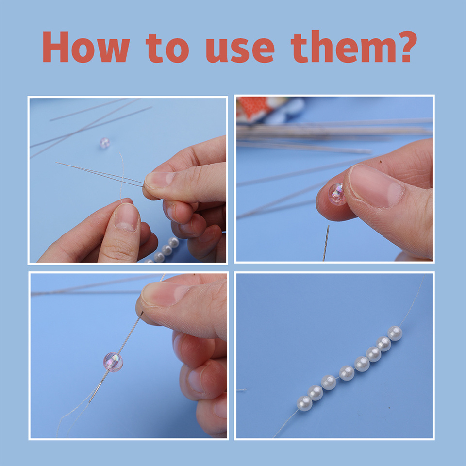 Multi size Matching Bead Needle Thin Beading Middle Opening - Temu