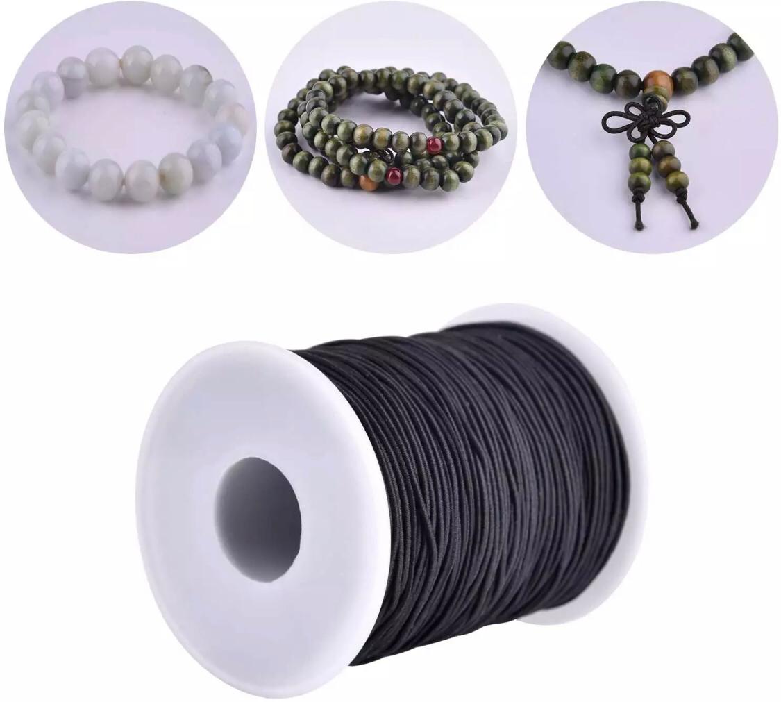 1roll Braided Elastic Band/Tape Sturdy Stretchy Elastic Cord For Jewelry  Making, Necklaces, Bracelet Beading 1MM/1.5MM/2MM/2.5MM/3MM