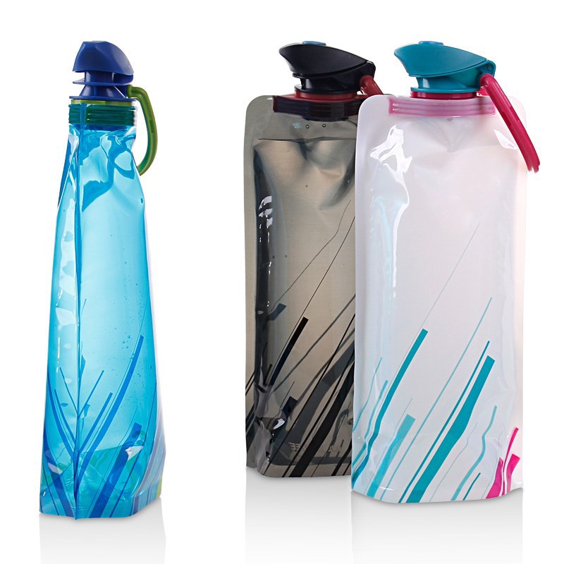 

1pc 700ml Ultra-light Reusable Sports Bottle For Hiking And Camping - Foldable And Soft Water Bag For Easy Carrying And Hydration