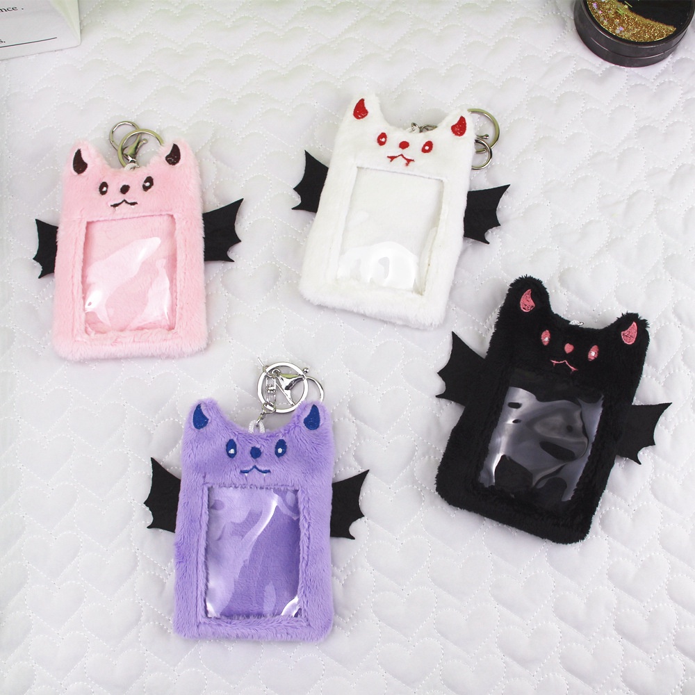 Estuche Tarjetas Peluche Kawaii Pequeño Demonio Funda - Temu