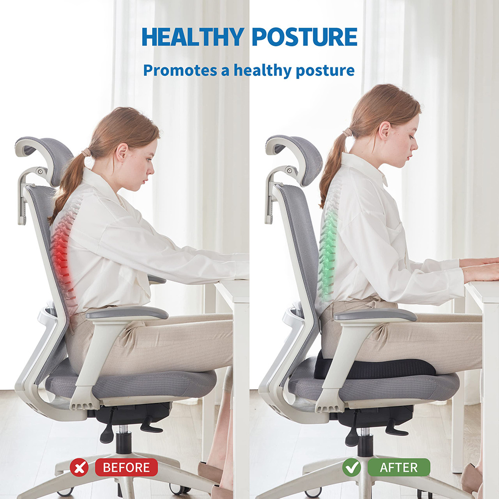 Gel Seat Cushion for Long Sitting, Seat Cushion for Office Chair, Gel Chair Cushion for Desk Chair, Pressure Relief Gel Cushion Firm Coccyx Cushion