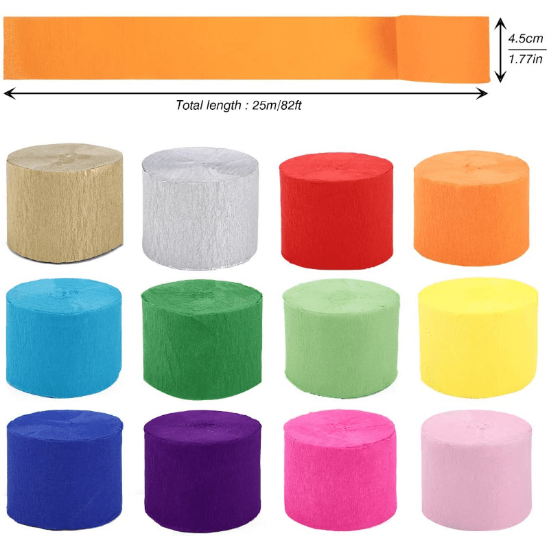 8 Rolls, Crepe Paper Streamers, Party Streamers For Birthday Wedding Bridal  Shower Decorations, Halloween Craft Supplies