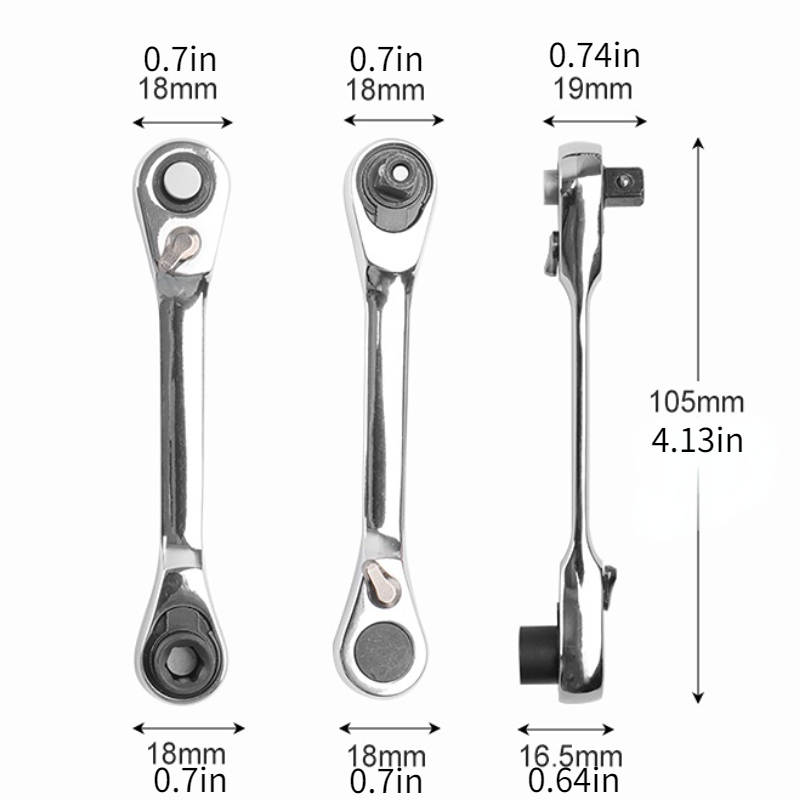 1 Pieza 2 En 1 Llave Tubo Trinquete Doble Cabeza 72 Dientes - Temu