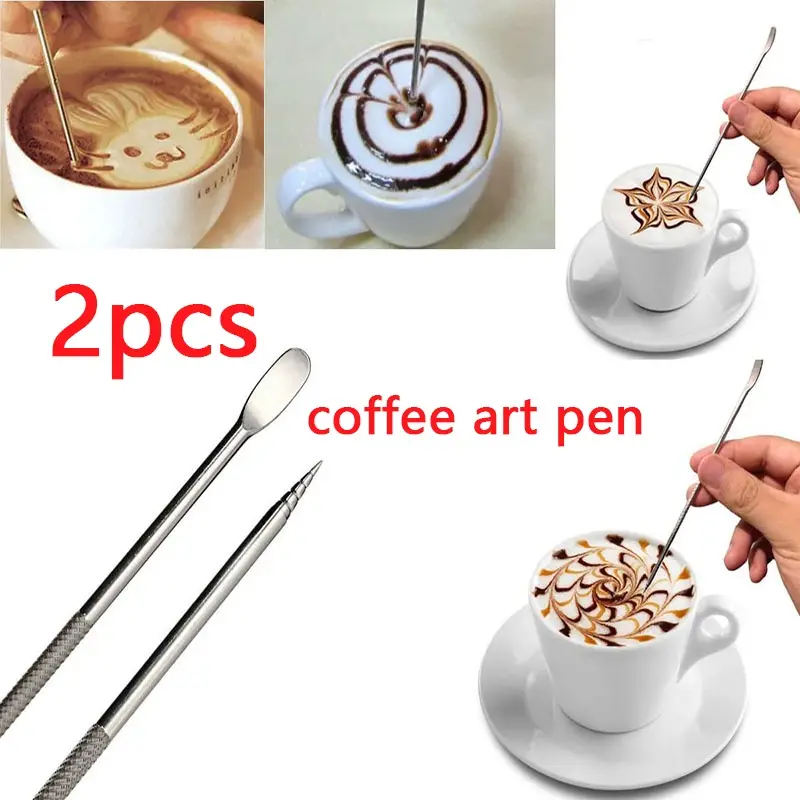 Stainless Steel Coffee Art Needles Pen Barista Tool For - Temu