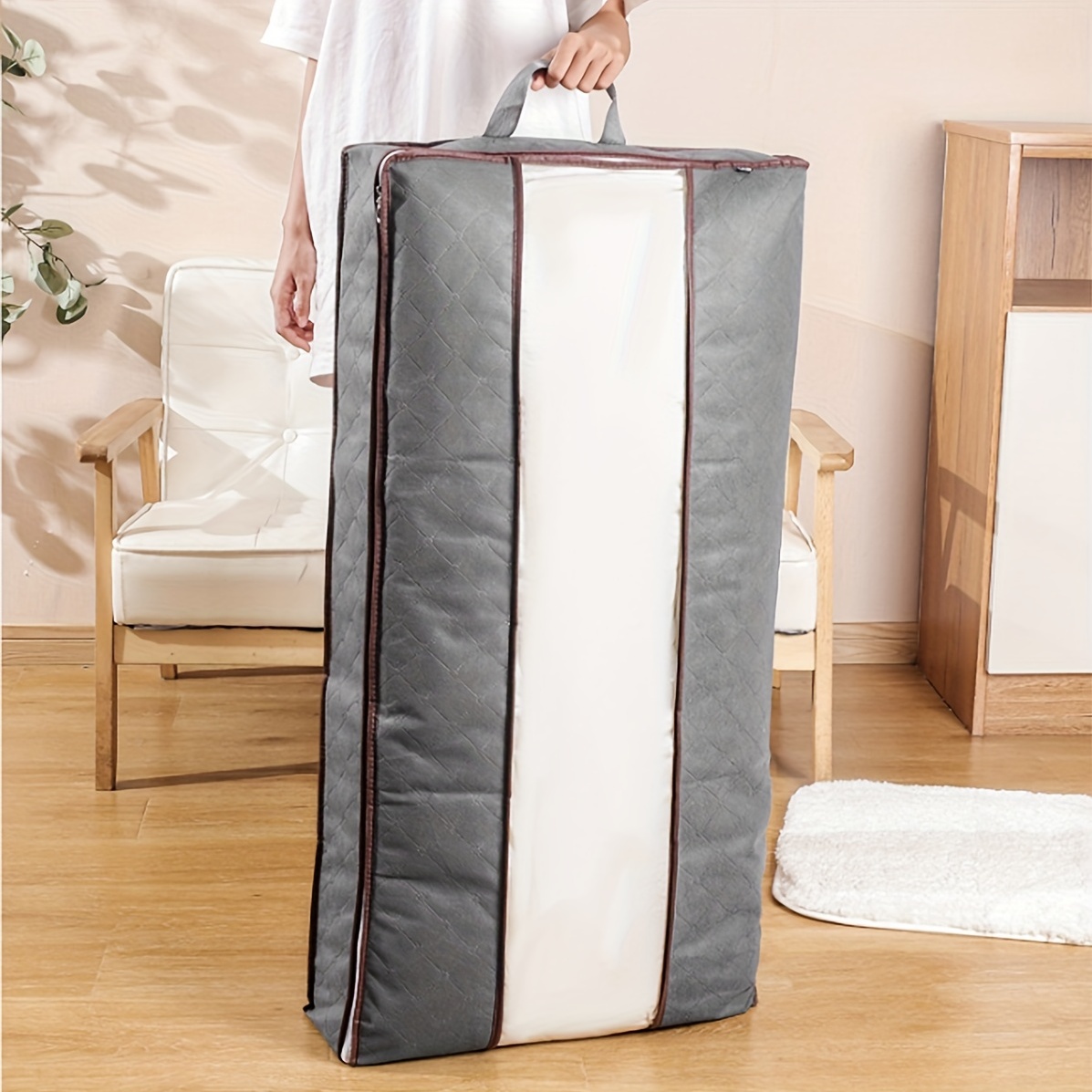 1pc under bed storage bag household thickened flat storage bag large capacity cotton quilt storage bag dust proof finishing bag household storage organization multi purpose storage bag details 0