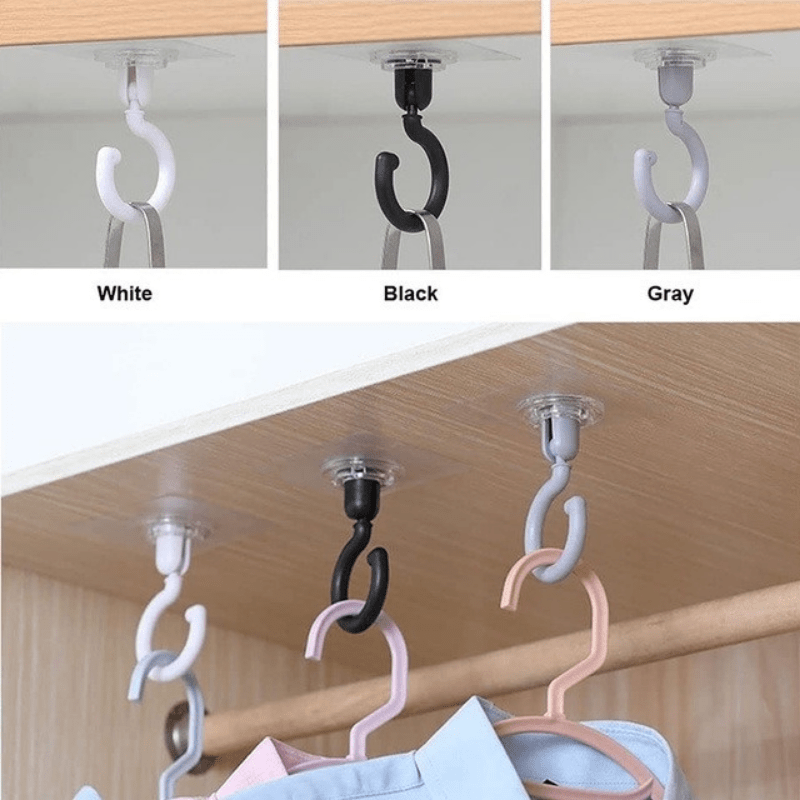 360°ceiling Rotary Hook Self adhesive Wall Hooks Ceiling - Temu
