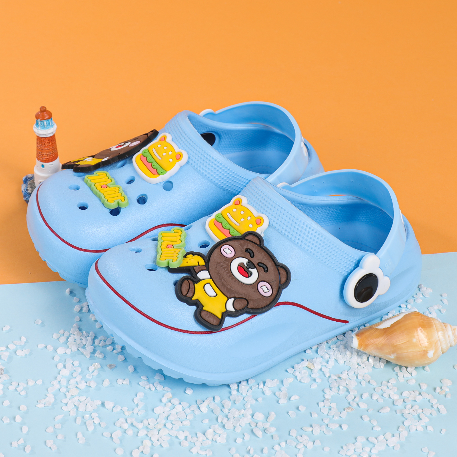 Boys Girls Kawaii Clogs With Cartoon Charms Hollow Out Garden Shoes 