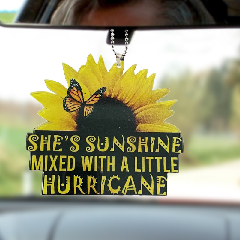 Sunflower car hanging, car accessories for women, rear view - Inspire Uplift