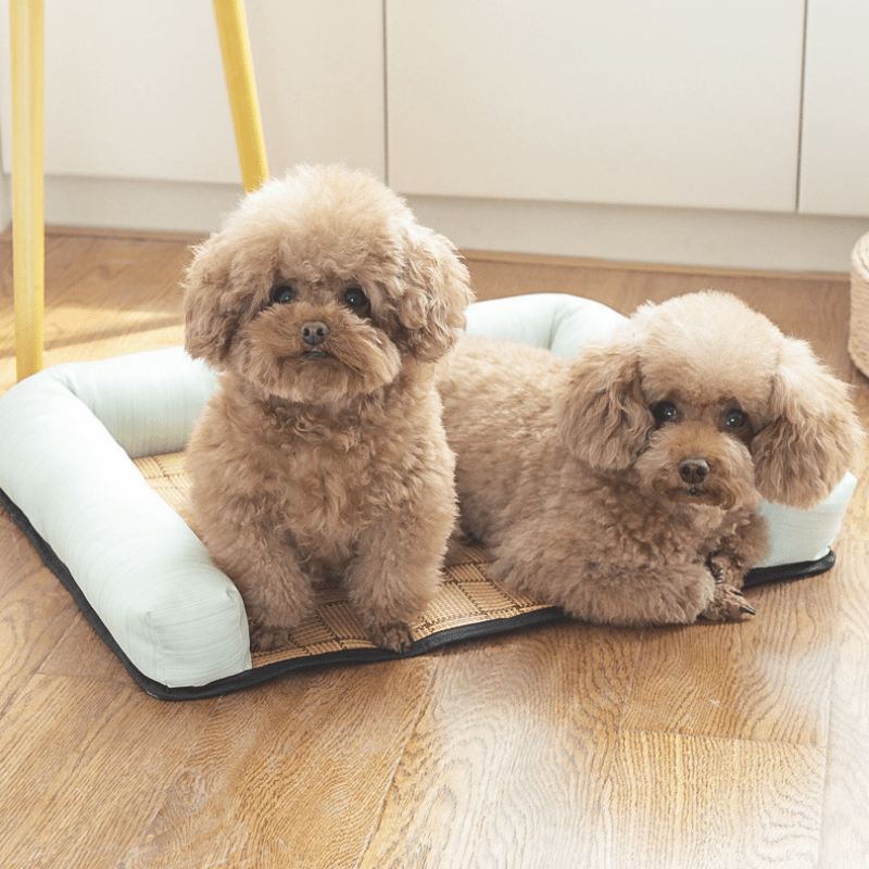 Pet Ice Pad Mat, Washable Natural Rattan Pet Cooling Mat Bed For