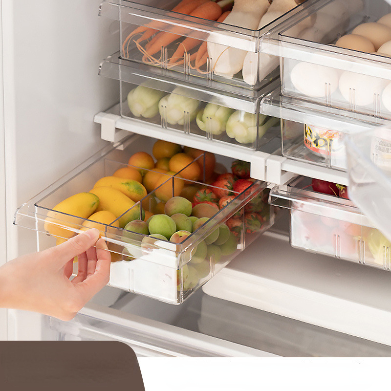 Refrigerator Side Door Storage Boxes Drawer Type Freezer Box - Temu