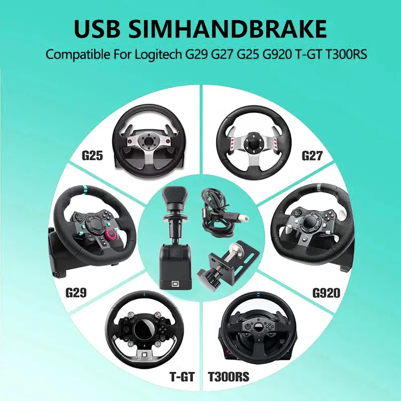 Upgrade Your Simracing Experience with the USB SIMHandbrake Truck Hand  Brake for Logitech G27 G29 G923 PC - Compatible with ETS2 European/American  Gam