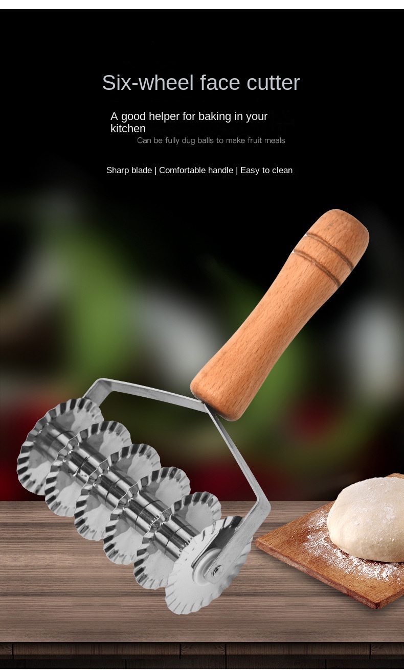 Wooden Handle Lace Dough Cutter Stainless Steel Six - Temu