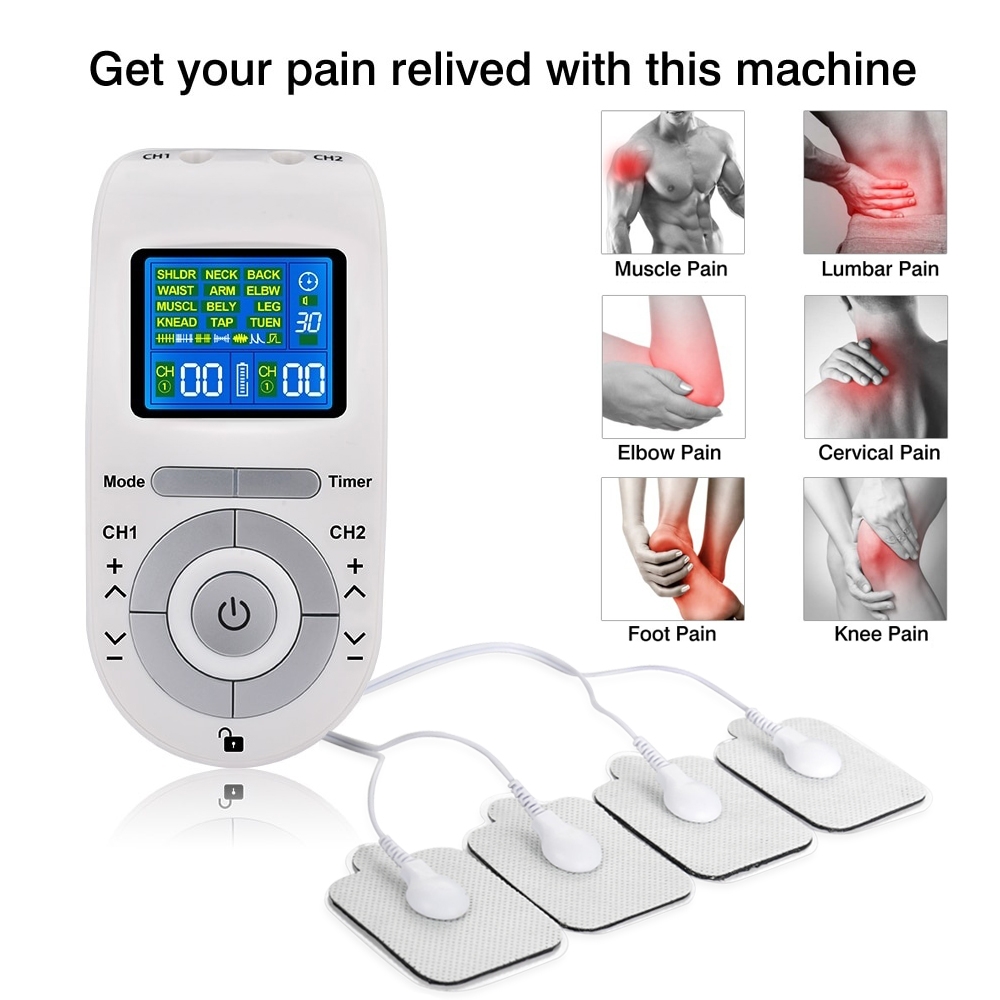 MIBEST Portable TENS Unit - Electronic Pulse Massager - Muscle Stimulator  Machine for Women and Men - EMS Electrotherapy Muscle Stimulator 