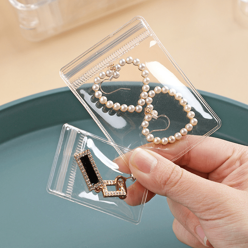 20pcs Anti-oxidation Jewelry Bags, Clear Jewelry Zipper Bags