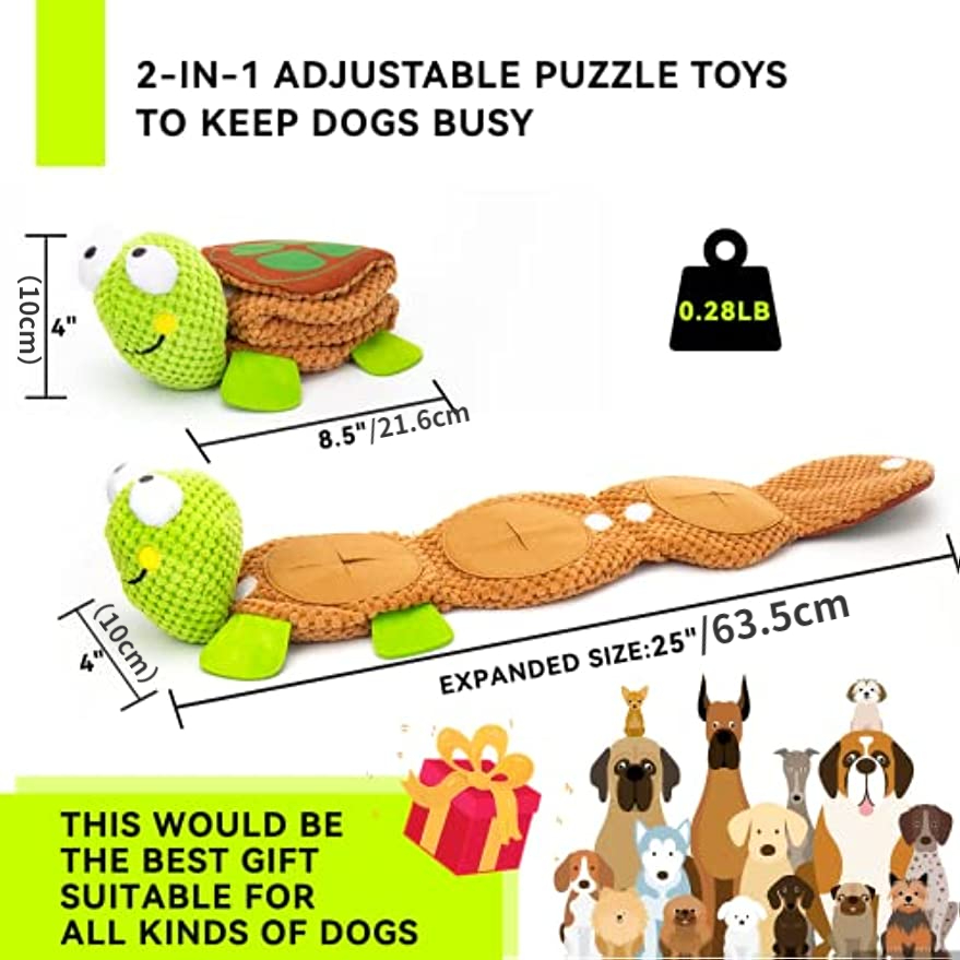 1 PC Dog Puzzle Toys - Enrichment Treat Dispensing Squeaky Crinkle Snuffle  Smart Dog Toy, Dog Toys For Boredom And Stimulating, Durable Plush No Stuff