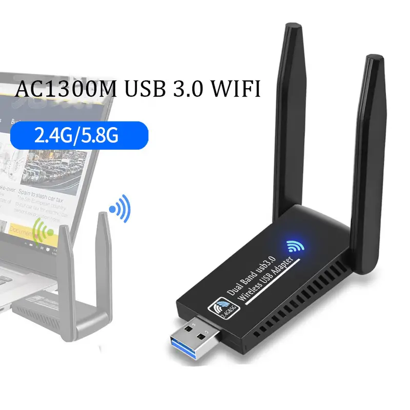 1300mbps usb wifi adapter dual band 5 8ghz 2 4ghz usb 3 0 wi fi receiver wireless network card adaptador antenne details 1