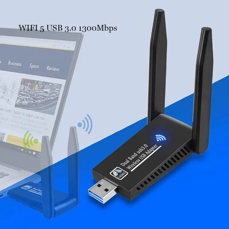 1300mbps usb wifi adapter dual band 5 8ghz 2 4ghz usb 3 0 wi fi receiver wireless network card adaptador antenne details 3