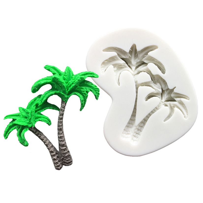 Plam Tree & Leaf Silicone Chocolate Candy Mold