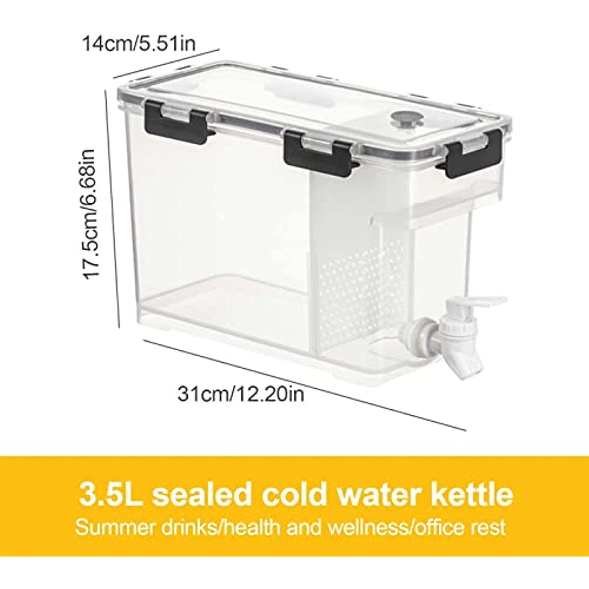 XWQ 5L Beverage Dispenser Detachable Large Capacity Plastic Double Faucets  Fridge Drink Dispenser for Summer 