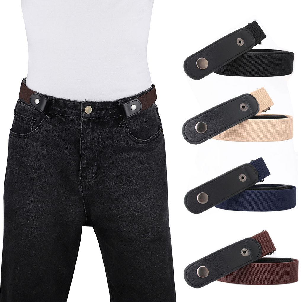 DeliaWinterfel Elastic No Buckle Stretch Belt, For Jeans Pants Navy2